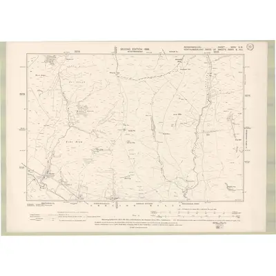 1896 Map of Roxburghshire Sheet XXXV.SW, 1899 Print