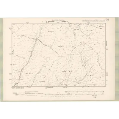 1897 Map of Roxburghshire Sheet XXXVII.SE, 1899 Print