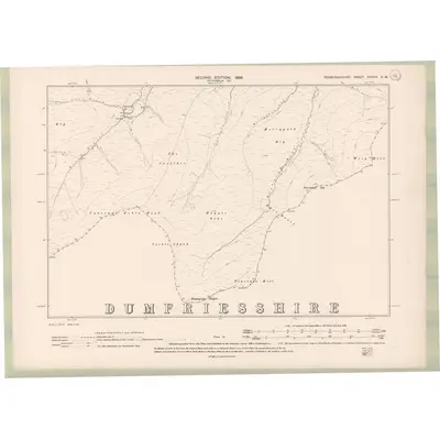 1897 Map of Roxburghshire Sheet XXXVII.SW, 1899 Print