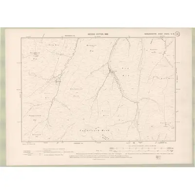 1896 Map of Roxburghshire Sheet XXXVIII.NW, 1899 Print