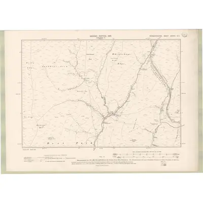 1896 Map of Roxburghshire Sheet XXXVIII.SE, 1899 Print