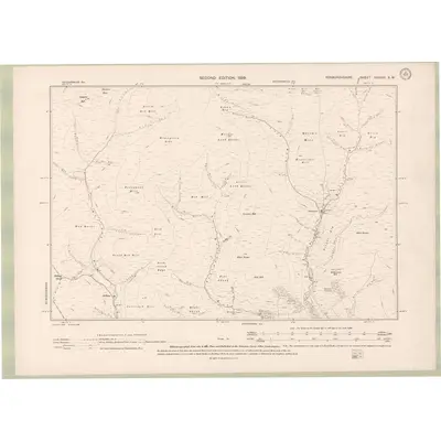 1896 Map of Roxburghshire Sheet XXXVIII.SW, 1899 Print