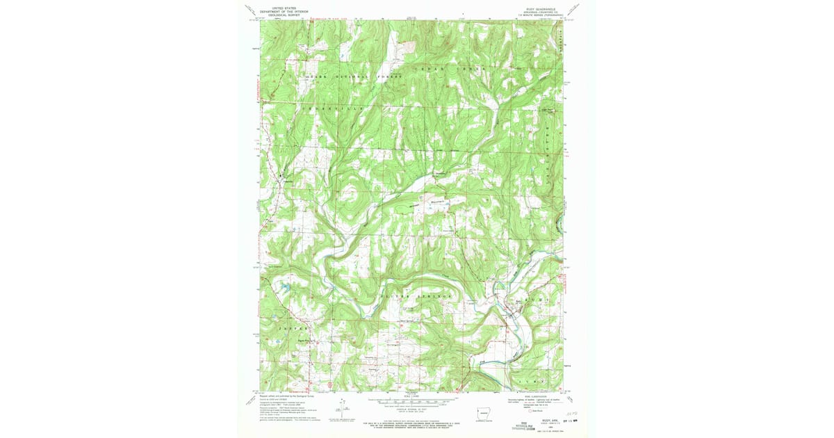 1969 Map of Rudy, AR — High-Res | Pastmaps