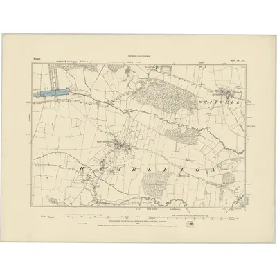 1884 Map of Rutland IX.NE, 1885 Print