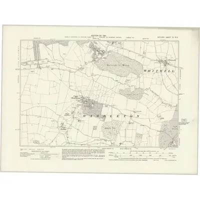 1928 Map of Rutland IX.NE, 1931 Print