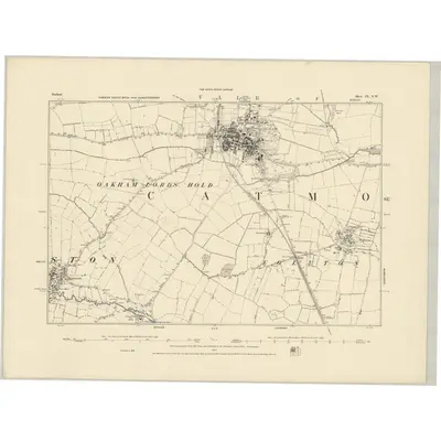1884 Map of Rutland IX.NW, 1885 Print