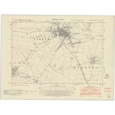 1949 Map of Rutland IX.NW, 1952 Print