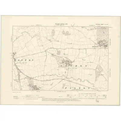 1902 Map of Rutland IX.SE, 1905 Print