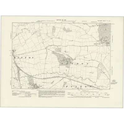 1928 Map of Rutland IX.SE, 1931 Print