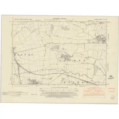 1949 Map of Rutland IX.SE, 1952 Print