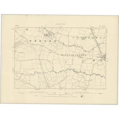 1884 Map of Rutland IX.SW, 1885 Print