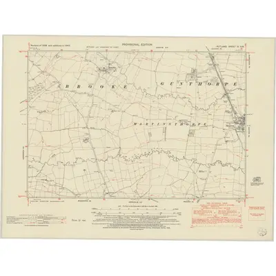 1949 Map of Rutland IX.SW, 1952 Print