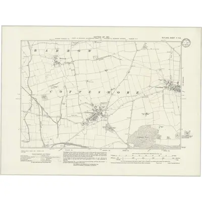 1928 Map of Rutland V.NE, 1933 Print