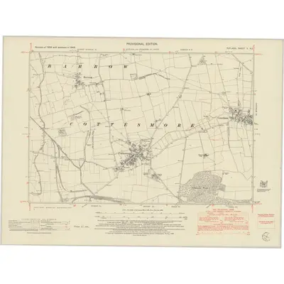 1949 Map of Rutland V.NE, 1952 Print