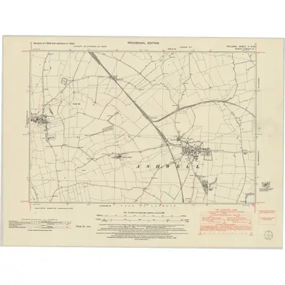 1950 Map of Rutland V.NW, 1952 Print