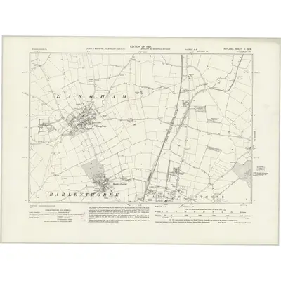 1928 Map of Rutland V.SW, 1931 Print
