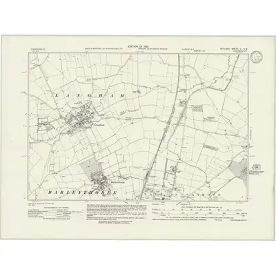 1928 Map of Rutland V.SW, 1933 Print