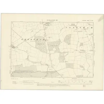 1902 Map of Rutland VI.NW, 1905 Print