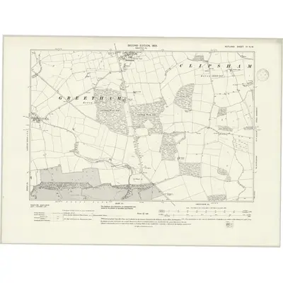 1902 Map of Rutland VI.NW, 1938 Print