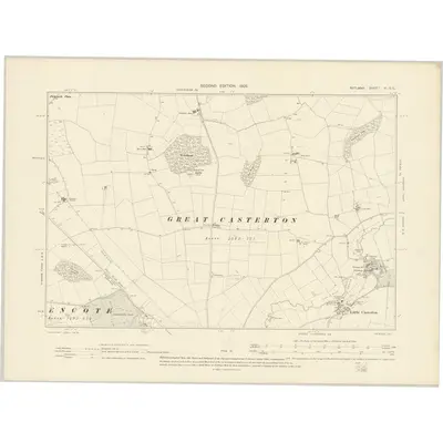 1902 Map of Rutland VI.SE, 1905 Print