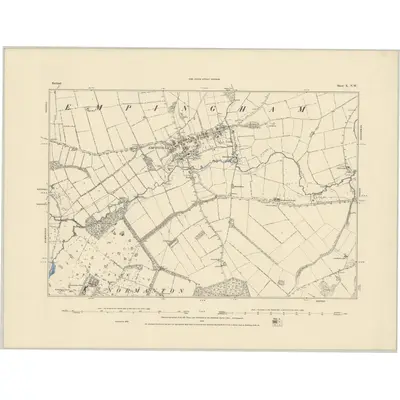 1884 Map of Rutland X.NW, 1885 Print