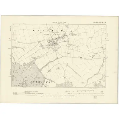1902 Map of Rutland X.NW, 1905 Print