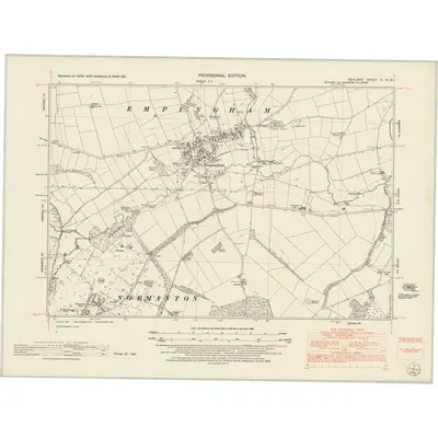 1949 Map of Rutland X.NW, 1952 Print