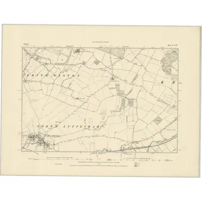 1884 Map of Rutland X.SW, 1885 Print