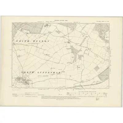 1902 Map of Rutland X.SW, 1904 Print