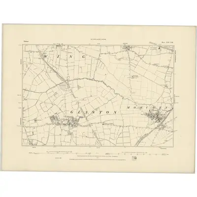1884 Map of Rutland XIII.NE, 1885 Print
