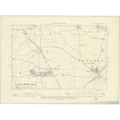 1902 Map of Rutland XIII.NE, 1905 Print