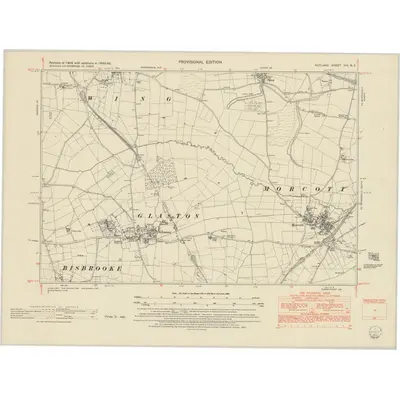 1949 Map of Rutland XIII.NE, 1952 Print