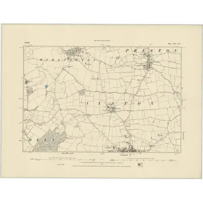 1884 Map of Rutland XIII.NW, 1885 Print