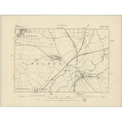 1884 Map of Rutland XIII.SE, 1885 Print