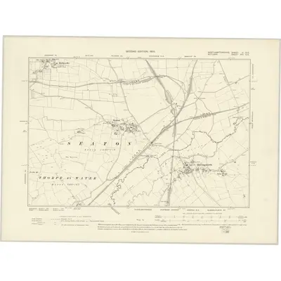 1899 Map of Rutland XIII.SE, 1905 Print