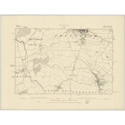 1884 Map of Rutland XIII.SW, 1885 Print