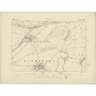1884 Map of Rutland XIV.NW, 1885 Print