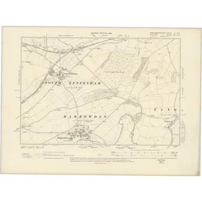 1899 Map of Rutland XIV.NW, 1904 Print