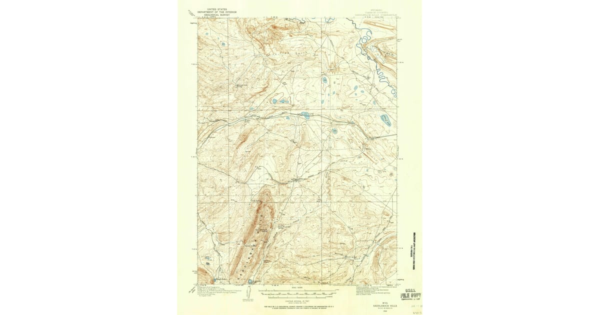 1914 Map of Saddleback Hills, Oil Springs, WY — High-Res | Pastmaps