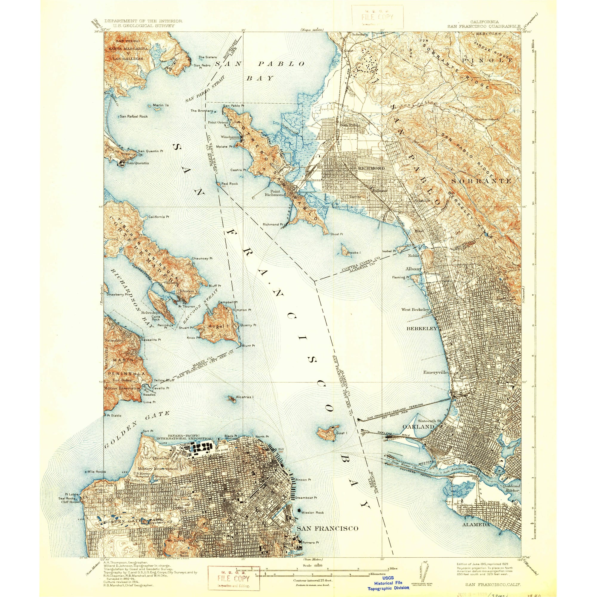 1915 Map of San Francisco