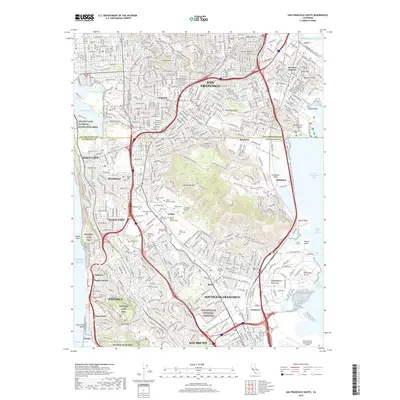 2018 Map of San Francisco South, 2018 Print