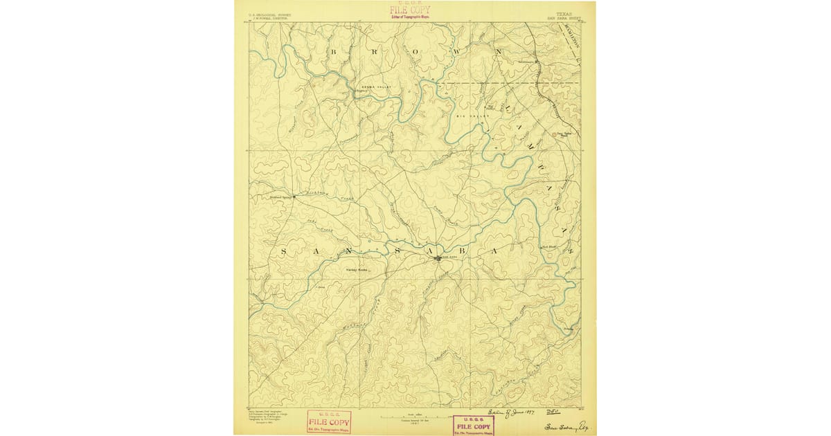 1800s (19th Century) Maps of Sloan, TX | Pastmaps