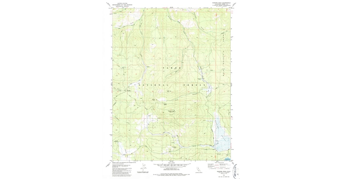 1981 Map of Sardine Peak, Sierra County, CA — High-Res, 1987 Print ...