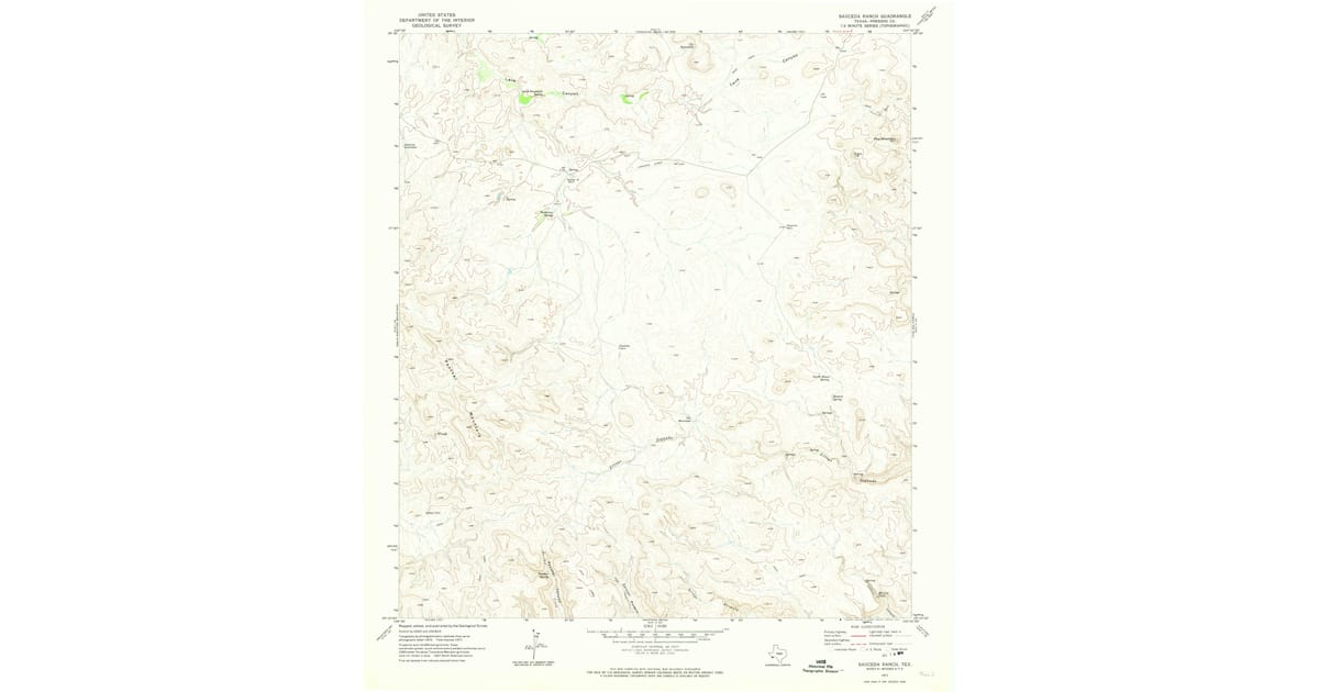 1971 Map of Sauceda Ranch, Papalote Llano, TX — High-Res | Pastmaps