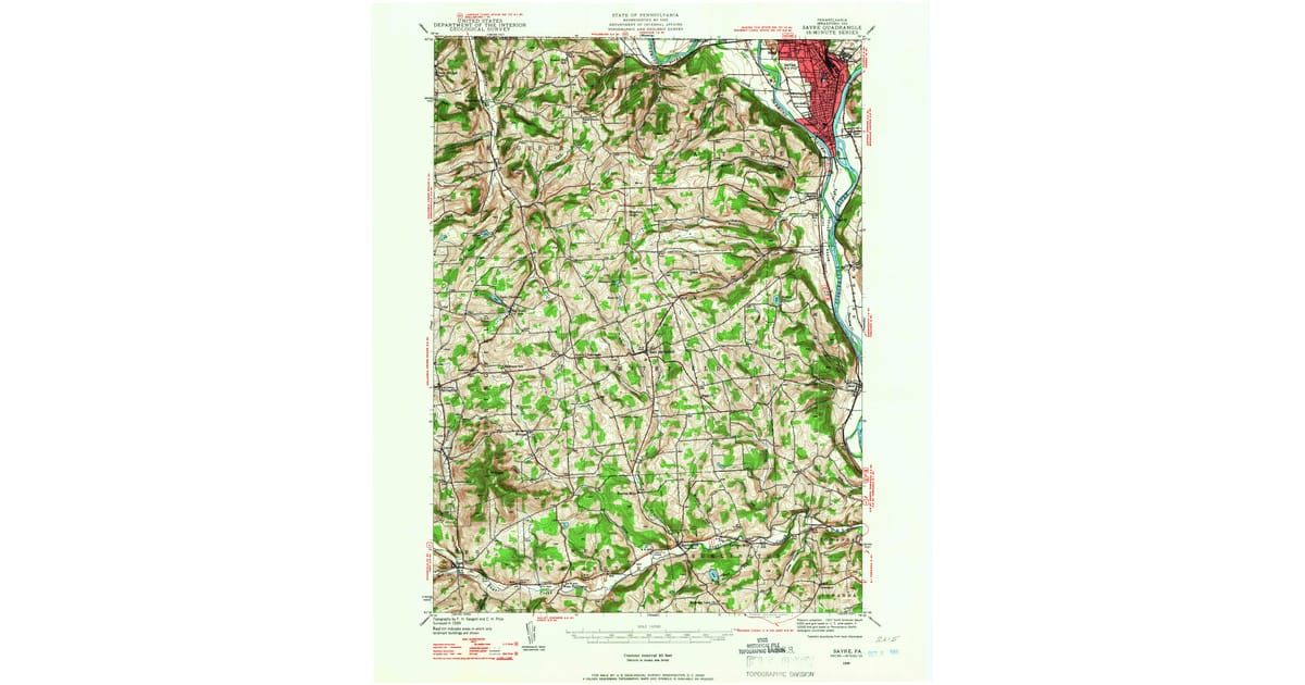 Old Maps of South Waverly PA for - Sayre Bradford County Pa Usgs Topo 1939 P1966 Og 1200x630 