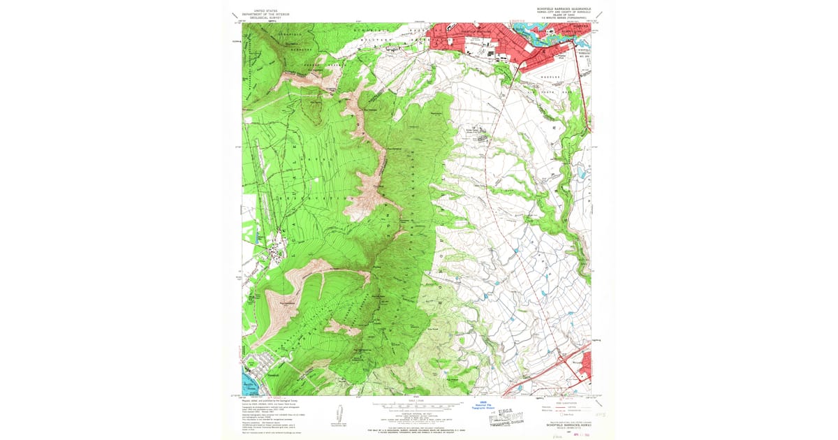 1967 Map of Schofield Barracks, Akupu, HI — High-Res | Pastmaps