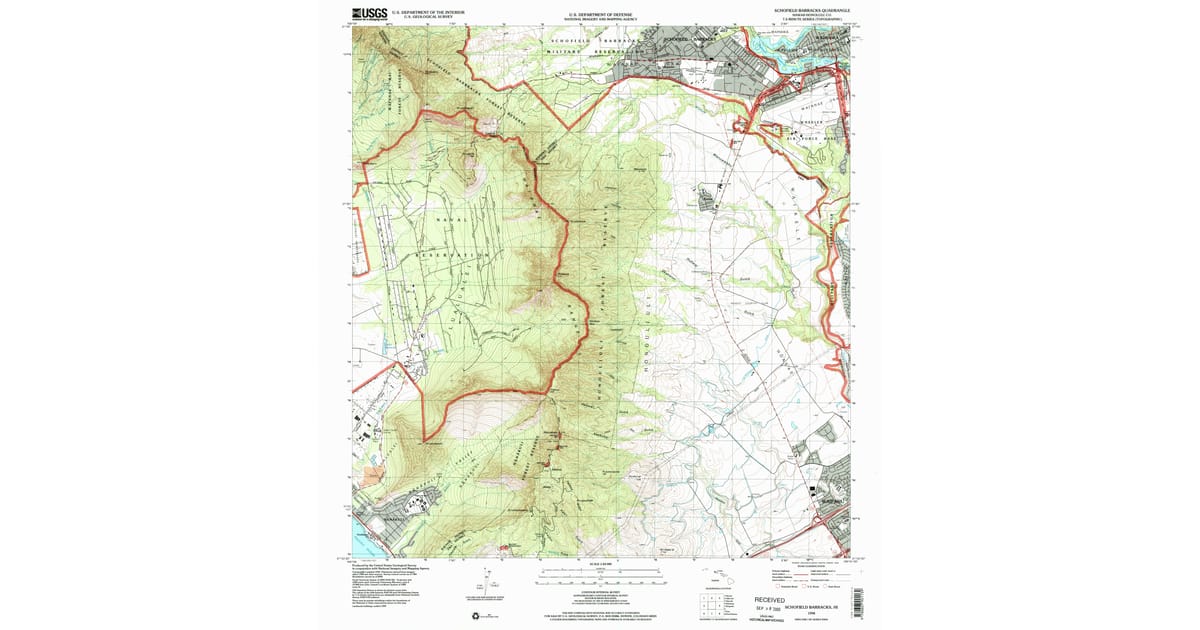 1998 Map of Schofield Barracks, Akupu, HI — High-Res | Pastmaps
