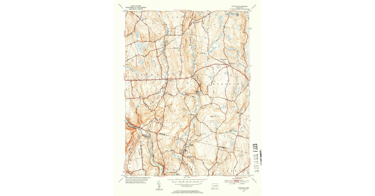 1953 Map of Scotland, Windham County, CT — High-Res | Pastmaps