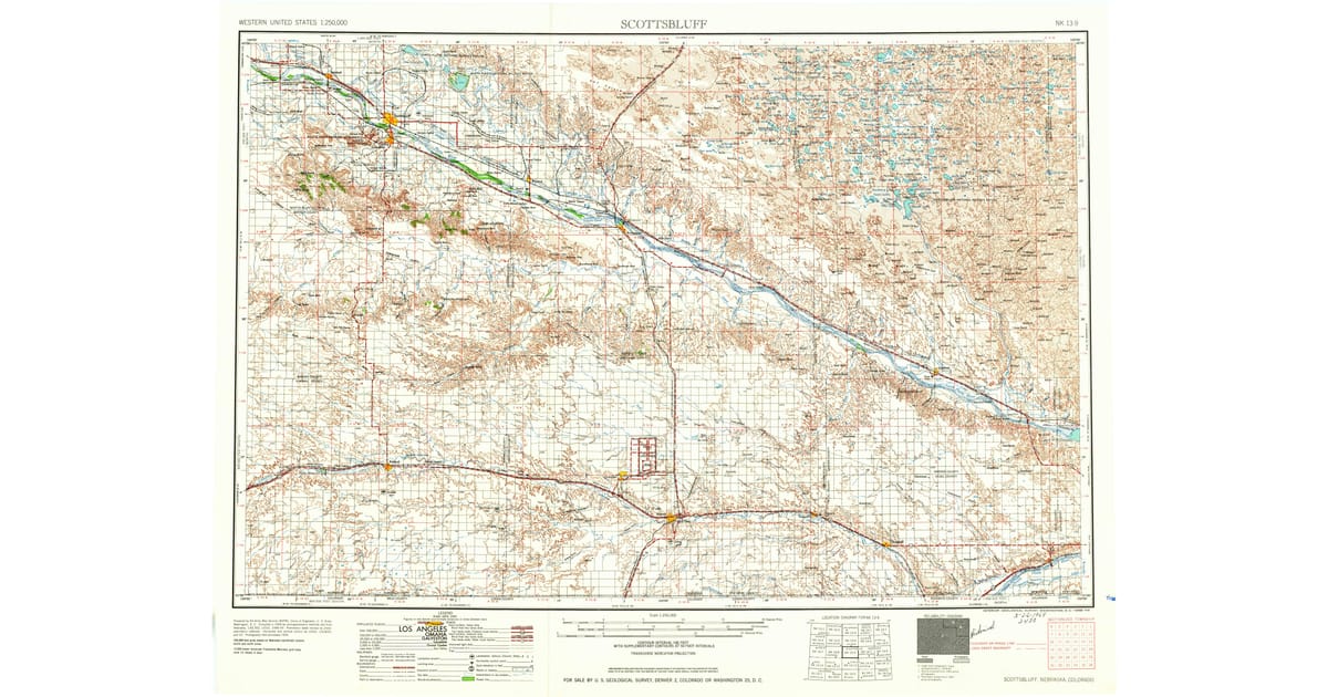 Old Maps of Bushnell NE for Genealogy - Scottsbluff Scotts Bluff County Ne Usgs Topo 1954 P1958 Og 1200x630