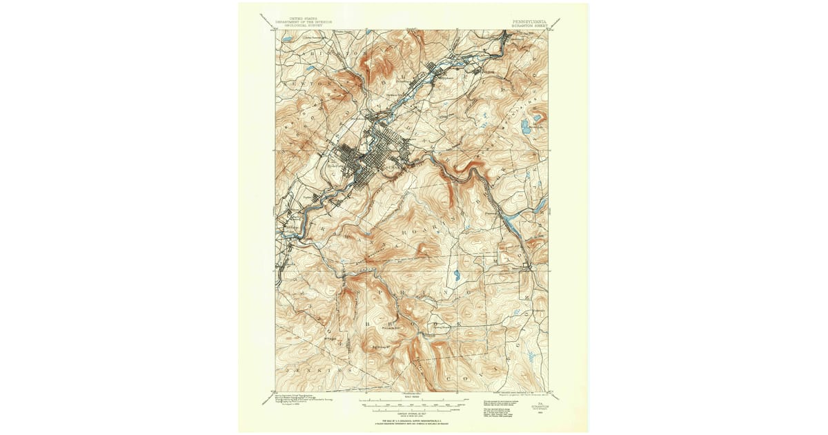 Old Maps of Clifton Township PA - Scranton Lackawanna County Pa Usgs Topo 1889 P1954 Og 1200x630 